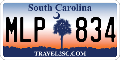 SC license plate MLP834