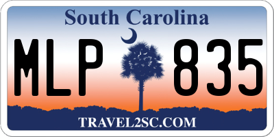 SC license plate MLP835