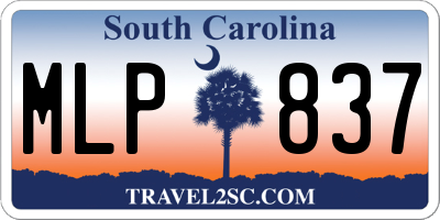 SC license plate MLP837