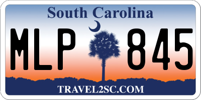 SC license plate MLP845