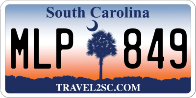SC license plate MLP849