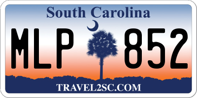 SC license plate MLP852