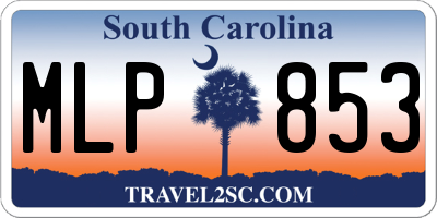 SC license plate MLP853