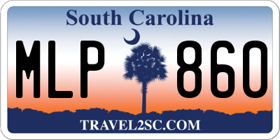 SC license plate MLP860