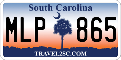 SC license plate MLP865