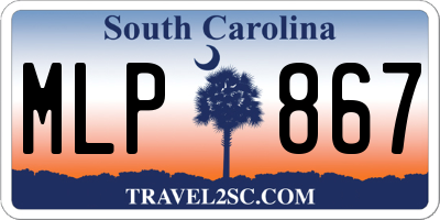 SC license plate MLP867
