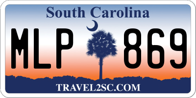 SC license plate MLP869