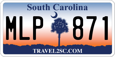 SC license plate MLP871