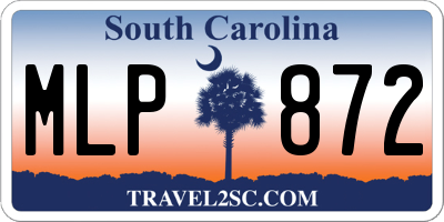 SC license plate MLP872