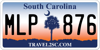 SC license plate MLP876