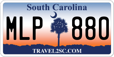 SC license plate MLP880