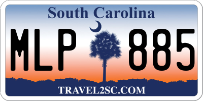 SC license plate MLP885