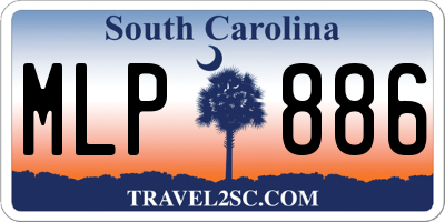 SC license plate MLP886