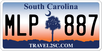 SC license plate MLP887