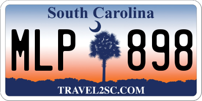 SC license plate MLP898