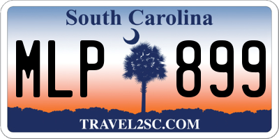 SC license plate MLP899