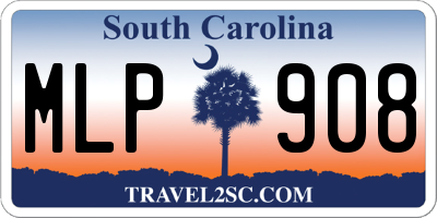 SC license plate MLP908