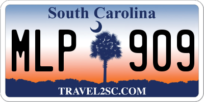 SC license plate MLP909