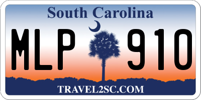 SC license plate MLP910