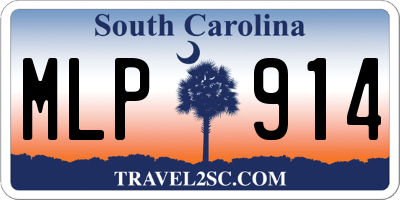 SC license plate MLP914