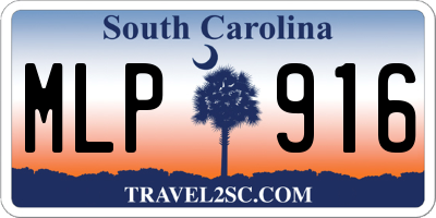 SC license plate MLP916