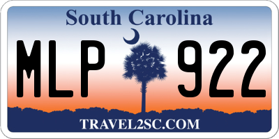 SC license plate MLP922