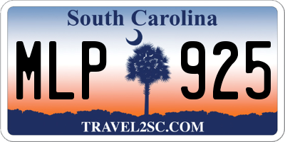 SC license plate MLP925