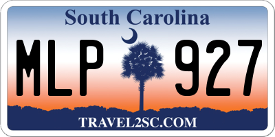 SC license plate MLP927