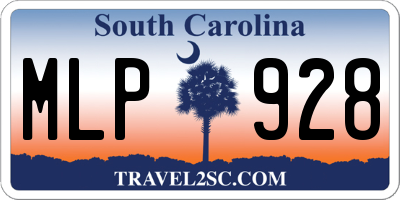 SC license plate MLP928