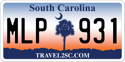 SC license plate MLP931