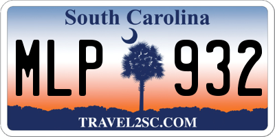 SC license plate MLP932