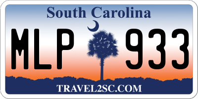 SC license plate MLP933