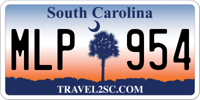 SC license plate MLP954