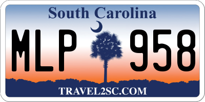 SC license plate MLP958