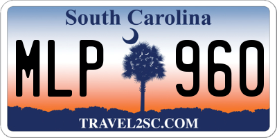 SC license plate MLP960