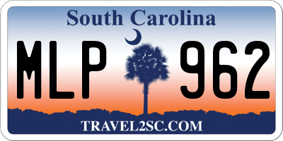 SC license plate MLP962
