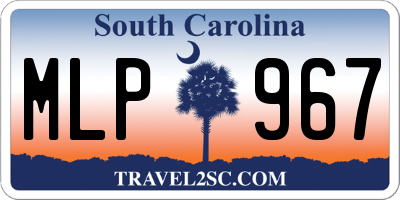 SC license plate MLP967