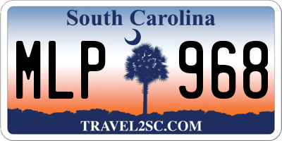 SC license plate MLP968