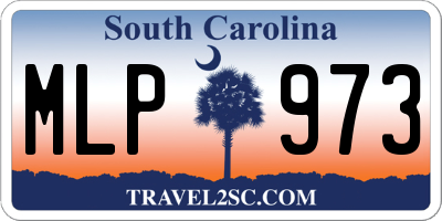 SC license plate MLP973