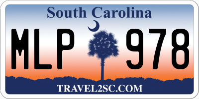 SC license plate MLP978