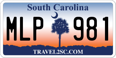 SC license plate MLP981