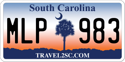 SC license plate MLP983