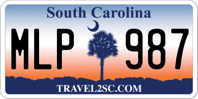 SC license plate MLP987