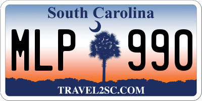 SC license plate MLP990