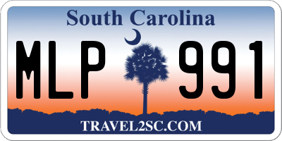 SC license plate MLP991