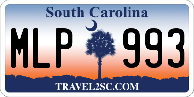 SC license plate MLP993