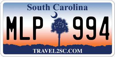 SC license plate MLP994