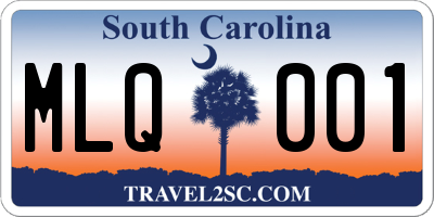 SC license plate MLQ001