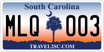 SC license plate MLQ003