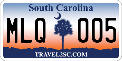 SC license plate MLQ005